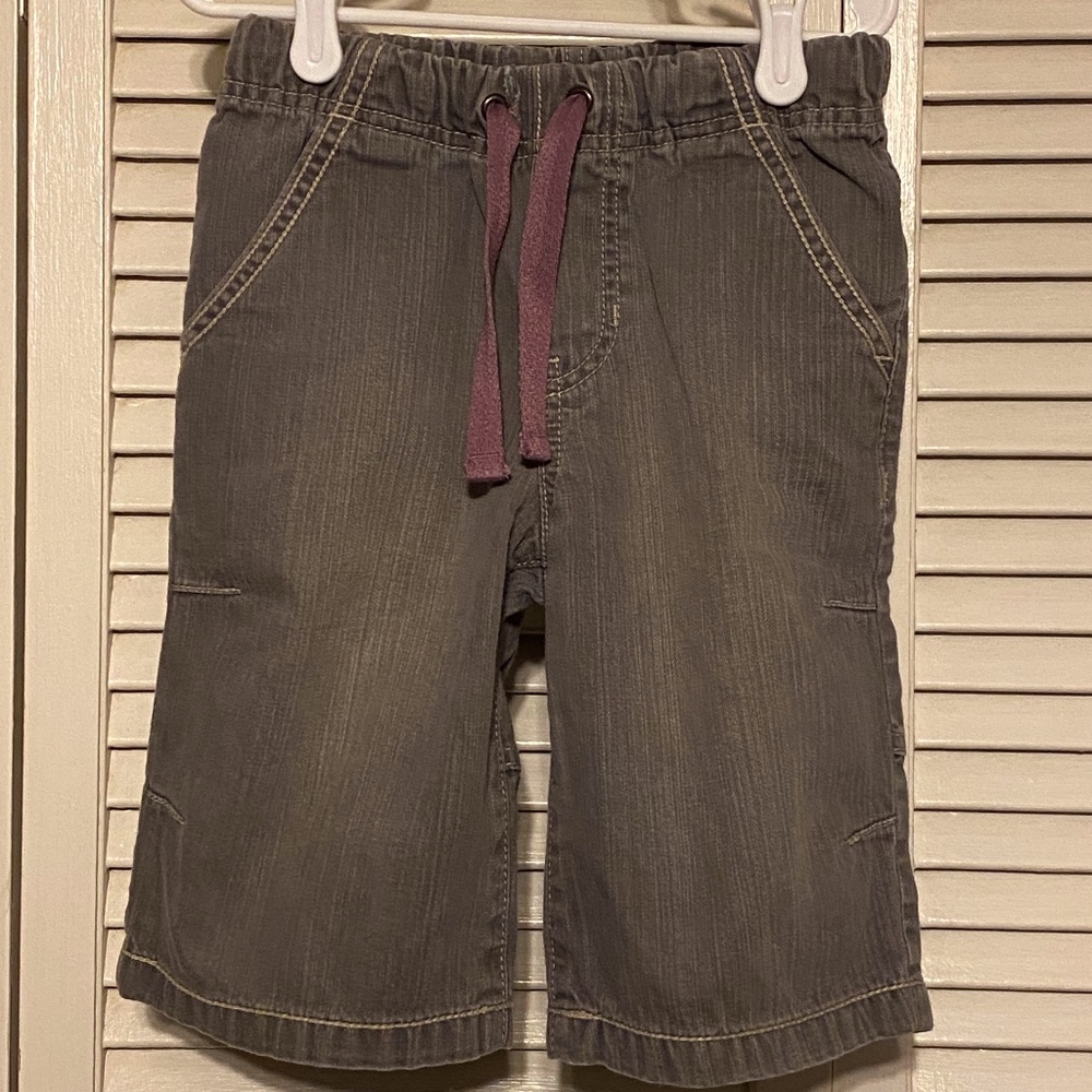 mini BODEN 5 Grey Denim Boys Pull-on Shorts
